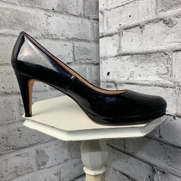 Cole Haan Black Patent Leather Platform High Heel Pumps - Picture 3 of 9